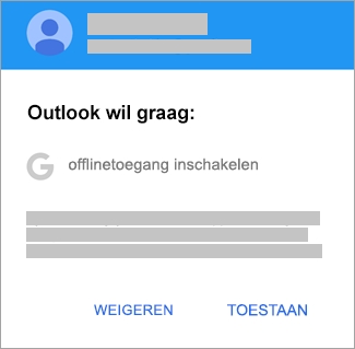 Tik op Toestaan om Outlook offlinetoegang te geven.